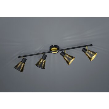 Trio Houston Plafondlamp Zwart, 4-lichts