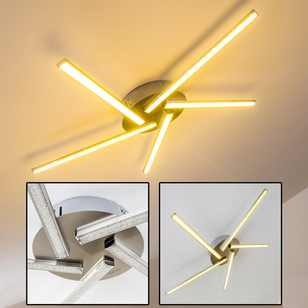 Moncton Plafondlamp LED Nikkel mat, 1-licht main product photo