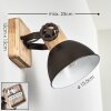Orny Muurlamp Antraciet, Hout licht, 1-licht