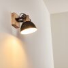 Orny Muurlamp Antraciet, Hout licht, 1-licht