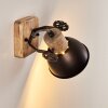 Orny Muurlamp Antraciet, Hout licht, 1-licht