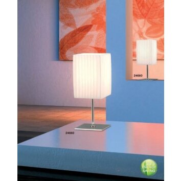 Globo BAILEY Tafellamp Chroom, Wit, 1-licht