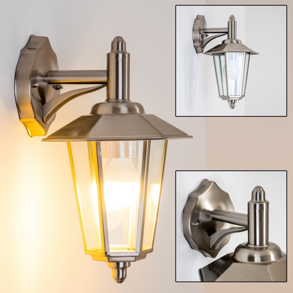 Moskau Buiten muurverlichting roestvrij staal, Transparant, Helder, 1-licht main product photo