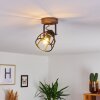 Haervej Plafondlamp Hout donker, Zwart, 1-licht