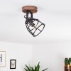 Haervej Plafondlamp Hout donker, Zwart, 1-licht