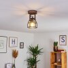 Haervej Plafondlamp Hout donker, Zwart, 1-licht