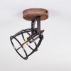 Haervej Plafondlamp Hout donker, Zwart, 1-licht