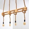 Riekje Hanglamp Bruin, Hout licht, Zwart, 4-lichts