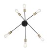 Globo BULB Plafondlamp Zwart, 6-lichts