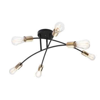 Globo BULB Plafondlamp Zwart, 6-lichts Globo BULB Plafondlamp Zwart, 6-lichts