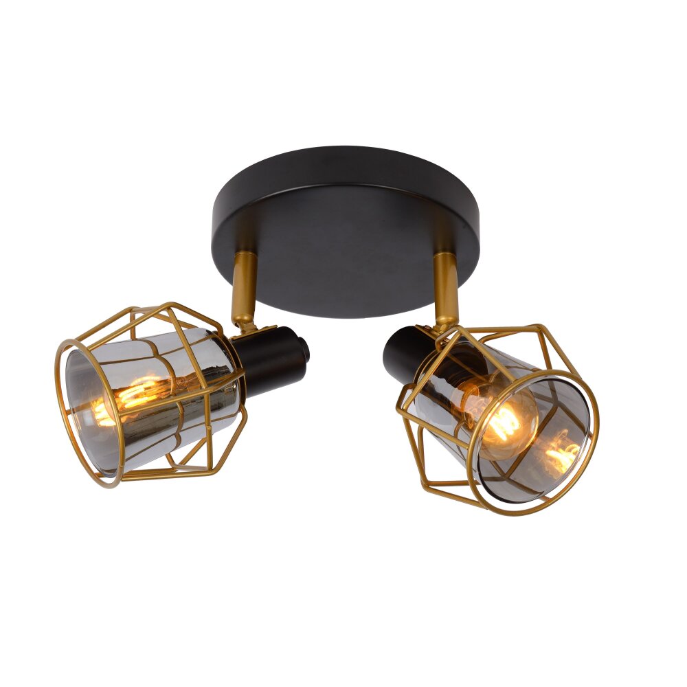 Lucide NILA Plafond spot Zwart, 2-lichts main product photo