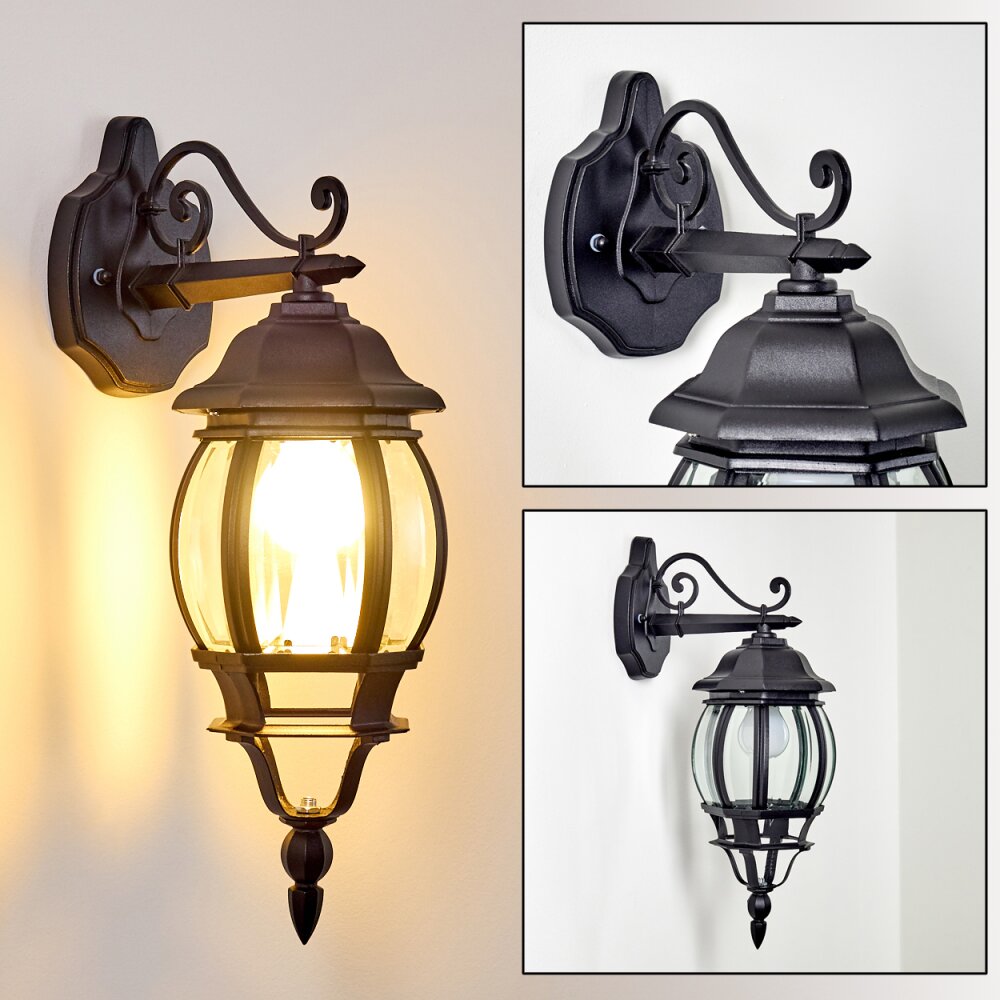 Lentua Buiten muurverlichting Zwart, 1-licht main product photo