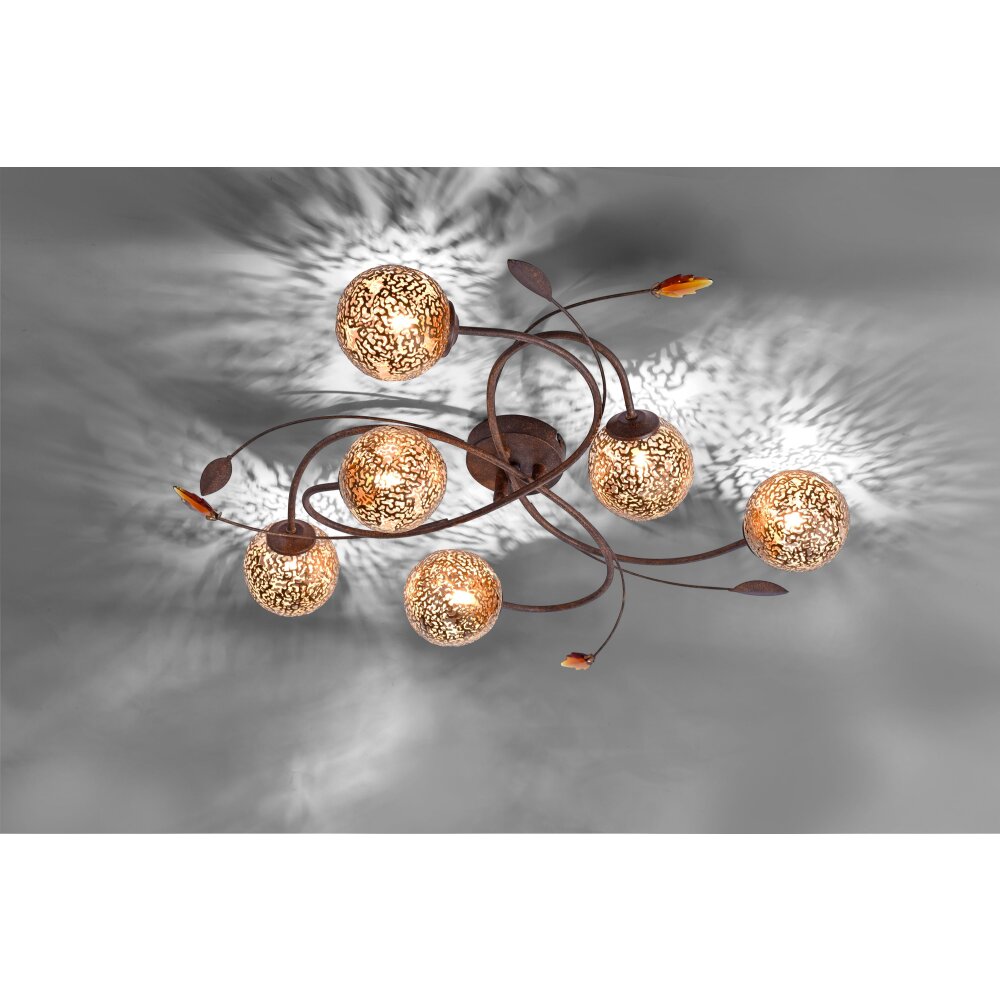 Paul Neuhaus GRETA Plafondlamp Roest, 6-lichts main product photo