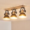Orny Plafondlamp Antraciet, Hout licht, 3-lichts