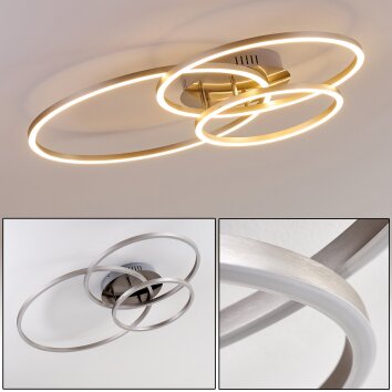 Chilkat Plafondlamp LED Nikkel mat, 1-licht Chilkat Plafondlamp LED Nikkel mat, 1-licht