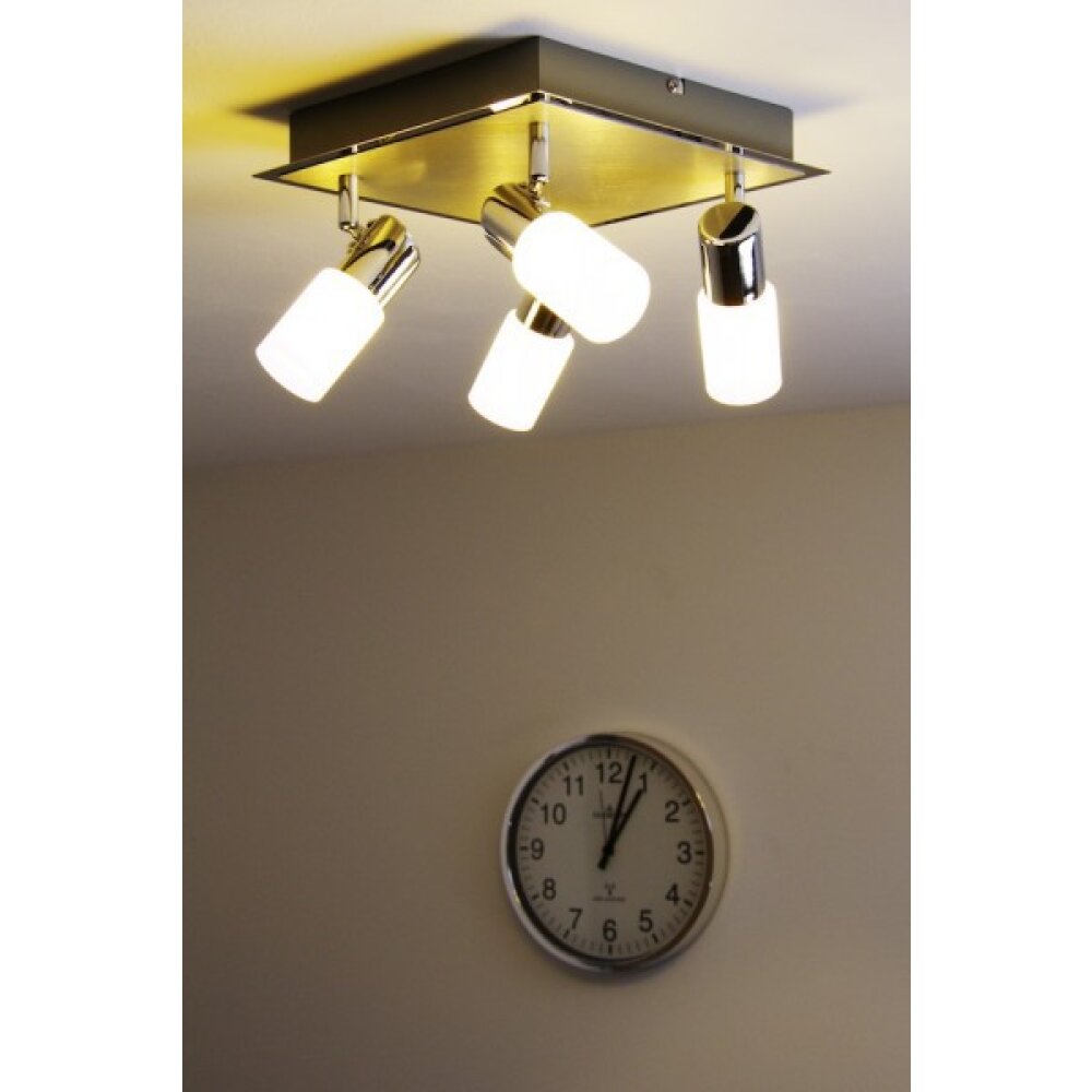 Trio CLAPTON Plafondlamp LED Aluminium, Chroom, roestvrij staal, 4-lichts main product photo