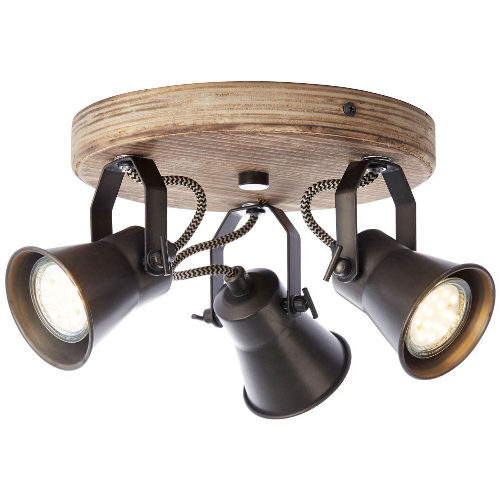 Brilliant Seed Ronde spots Hout donker, Zwart, 3-lichts main product photo
