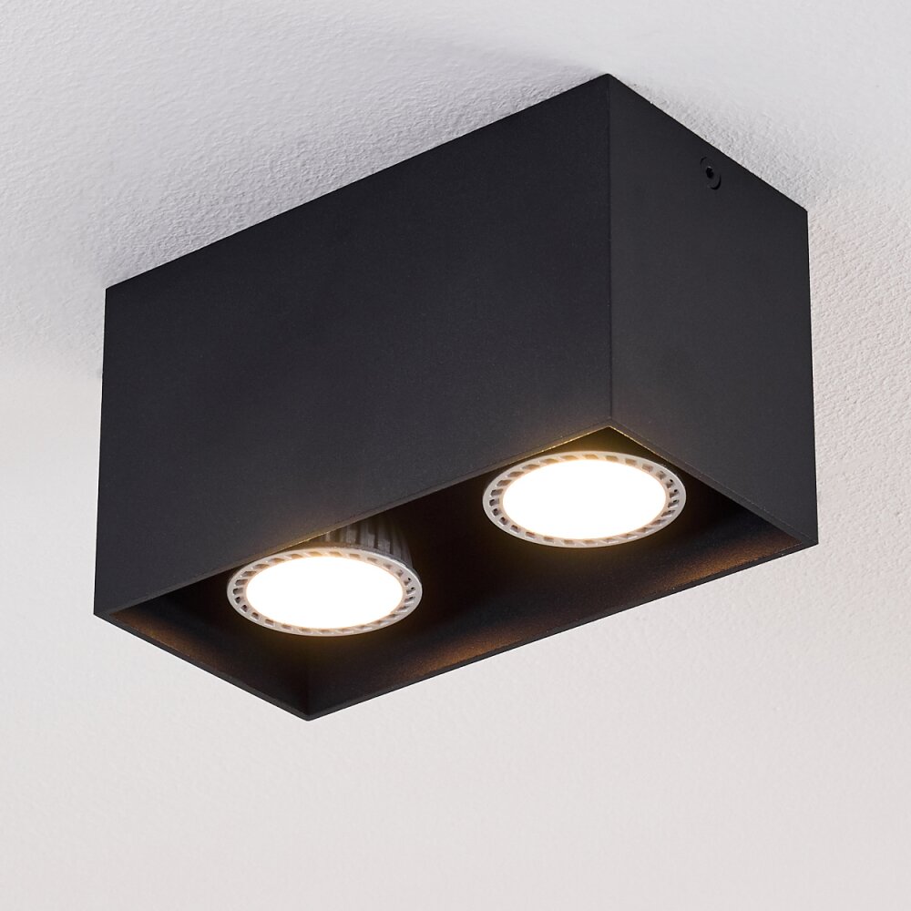 Awuna Plafondlamp Zwart, 2-lichts