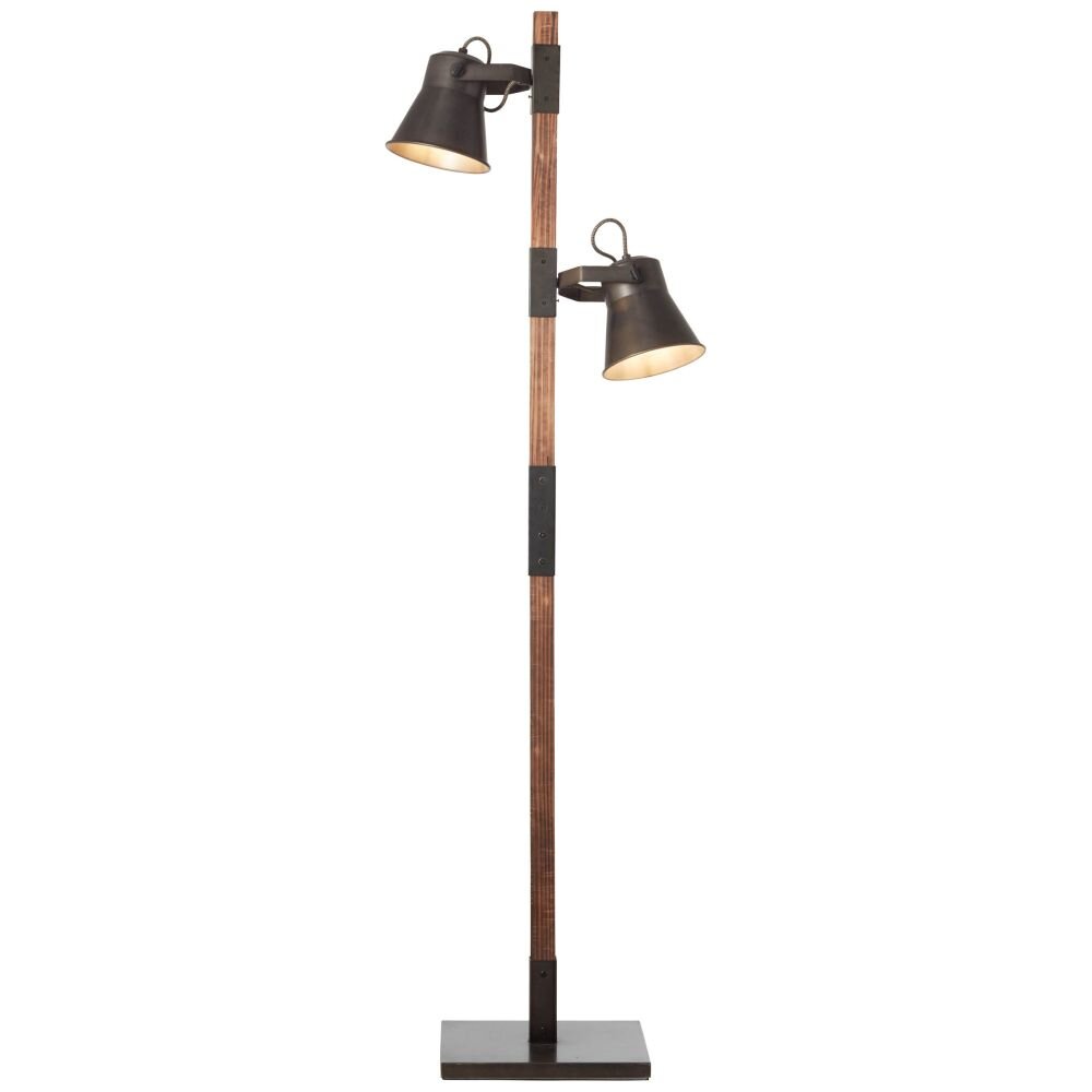 Brilliant Plow Staande lamp Hout donker, Zwart, 2-lichts main product photo