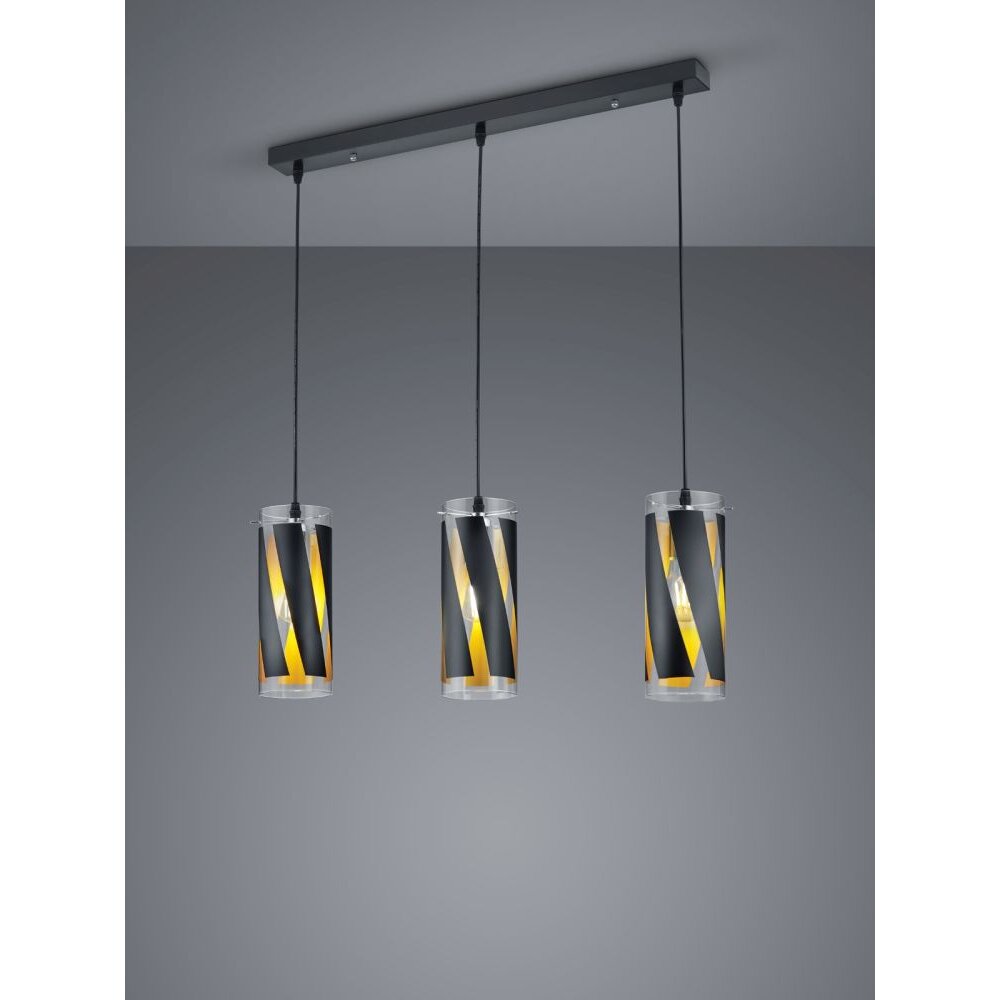 Reality FARINA Hanglamp Zwart, 3-lichts