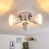 Vlissingen Plafondlamp Nikkel mat, Wit, 3-lichts