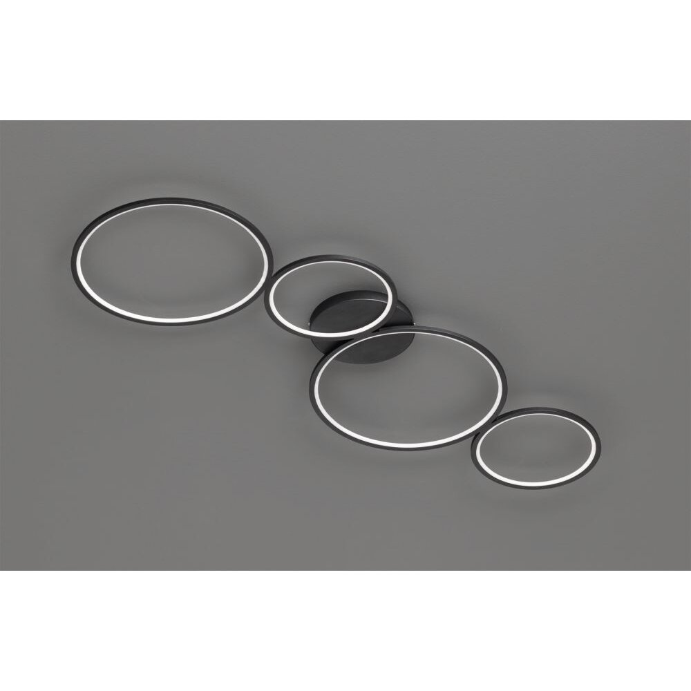 Trio RONDO Plafondlamp LED Zwart, 1-licht