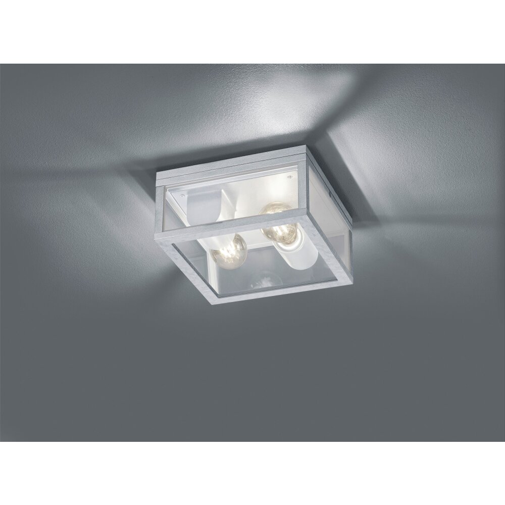 Trio Garonne Plafondlamp Gegalvaniseerd, 2-lichts