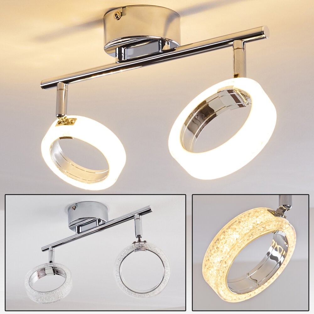 Soppana Plafondlamp LED Chroom, 2-lichts main product photo