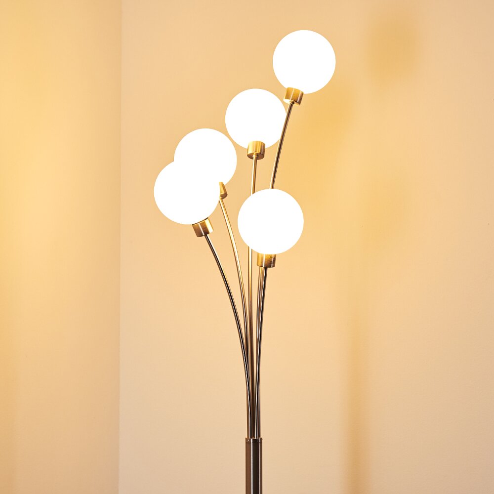 Bernado Staande lamp Nikkel mat, 5-lichts