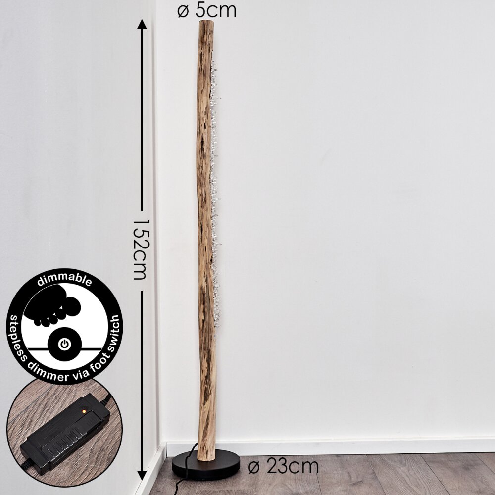 Bansberia Staande lamp LED Hout licht, Zwart, 1-licht