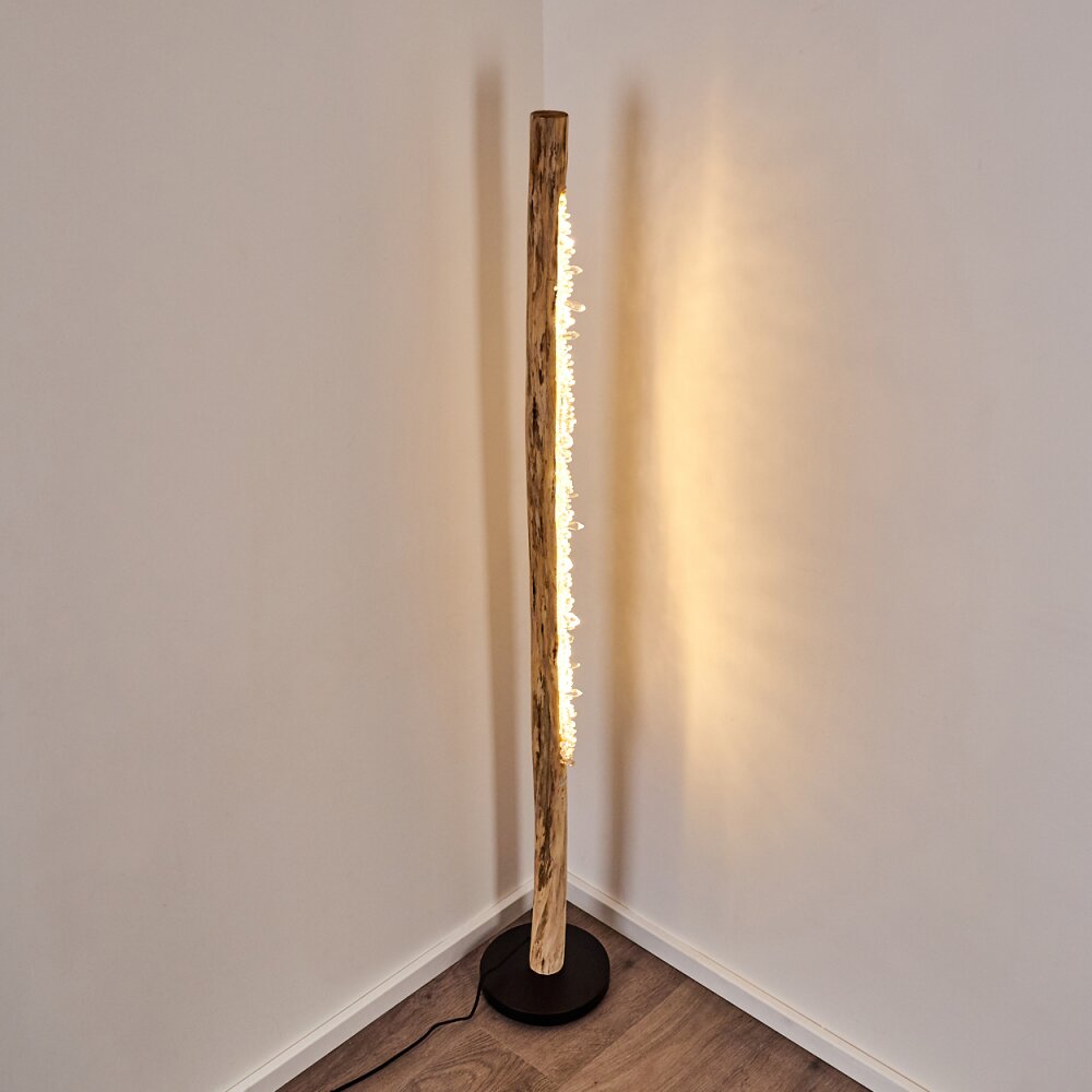 Bansberia Staande lamp LED Hout licht, Zwart, 1-licht